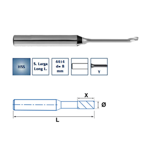 Fresa frontal HSS 1Z para copiadora de aluminio-talla-larga-L Fresa frontal HSS 1Z para copiadora de aluminio talla corta 8-10mm L